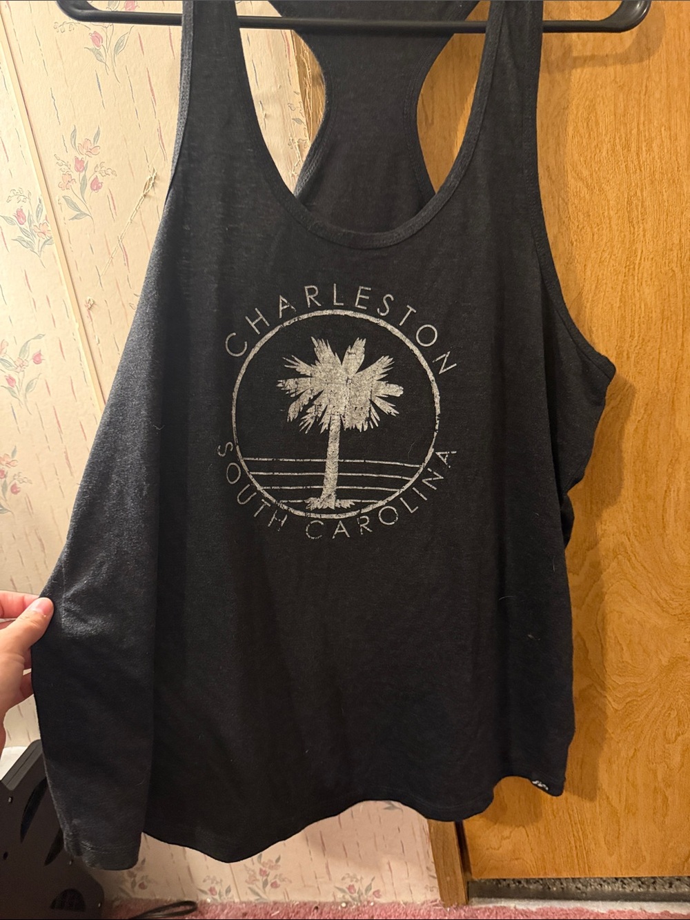 Women's Black Charleston Graphic Racerback Tank Top